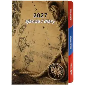 2K 2027 Organizer Ajanda Yedeği 4 Delikli A5 Tarihli Çizgili Blok ivory Kağıt 15x21 cm.