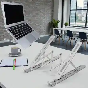 En Büyük Boy Alüminyum Katlanabilir Kademeli Laptop Bilgisayar Notebook Mac Standı, Ergonomik Notebook ve Tablet Tutucu, Çok Sağlam Metal Taşınabilir Tasarım, Hafif Koruma Çantası ile Beraber sg-001
