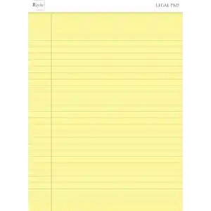 Letter Boyut (216 x 297mm), Sarı renkli Legal Pad, Notluk, Notepad, Defter, 50 Yaprak, Geniş Satır aralığı, okul, iş ve ofis için, Türk Malı