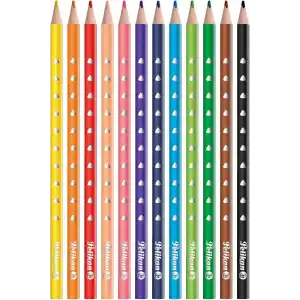 Pelikan 700634 Renkli Kalem Silverino, 12 Adet, Üçgen, İnce