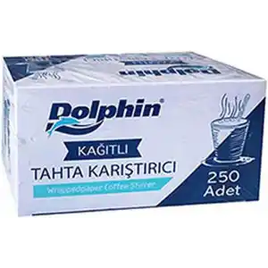 Kullan At Market Dolphin Kağıtlı Tahta Karıştırıcı 10cm 250li