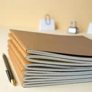 Fark Tanıtım 4 Adet Kareli Terzi Dikişli Not Defteri, A5 Boyut, 40 Yaprak Planlama, Ofis İçin İdeal (Kraft Kapak Tasarımı)