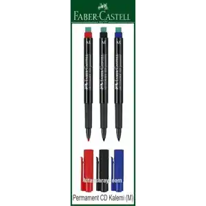Faber-Castell Permanent CD Kalemi Seti, 3 Renk (M), Mavi, Siyah, Kırmızı
