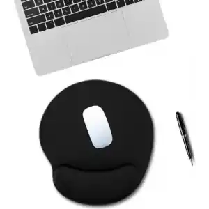 Black Deer Bilek Destekli Ergonomik Mouse Pad, Rahat Fare Padi, Fare Altlığı, Ofis ve Oyun İçin, Kaymaz Taban, Siyah