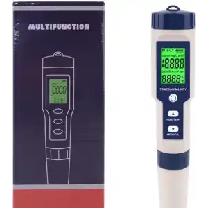 5in1 Dijital PH/TDS/EC/Tuzluluk/Sıcaklık Metre Işıklı Test Cihazı İletkenlik Kalem Model