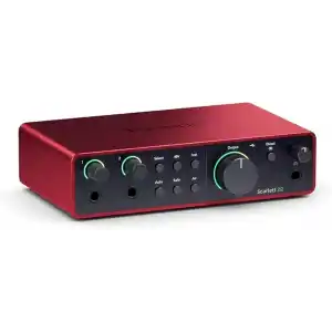 Focusrite Scarlett 2i2 Gen 4 Ses Kartı: Kayıt, Şarkı Yazma, Yayın ve Podcasting İçin USB Audio Arayüzü, Stüdyo Kalitesinde Kayıt ve Kayıt Yapmanız İçin Gerekli Tüm Yazılımlar