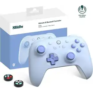 8Bitdo Ultimate 2C Bluetooth Controller for Switch 2, Switch/OLED/Lite, Hall Effect Joysticks, Non-linear Digital Triggers, Remappable L4/R4 Bumpers, 6-axis Motion, Rumble Vibration (Blue)