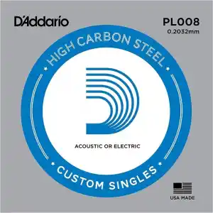 Daddario Pl008 Elektro Ve Akustik Tek Tel, E-(Mi), High Carbon St