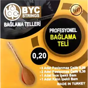 BYC20 Uzun Sap Saz Teli Takım 0.20 Uzun Sap Bağlama Teli