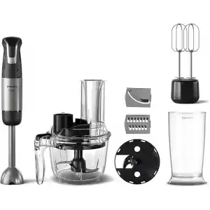 Philips 5000 Serisi El Blender - SpeedTrigger Kontrolü, 1200W Motor, Paslanmaz Çelik Bıçaklar, Bebek Maması Hazır, Mikser ve Gıda İşlemci Aksesuarları (HR2695/01)