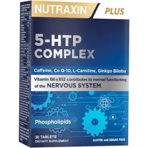 Nutraxin 5-HTP Complex 30 Tablet – L-Karnitin, Ginkgo Biloba, CoQ-10, Vitamin B6 & B12, Çinko ve Bitkisel Ekstreli Destek Takviyesi