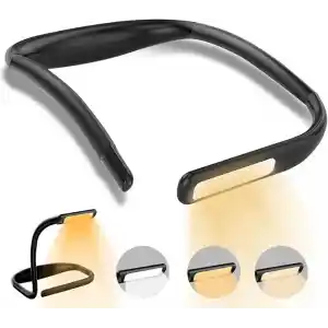 Coverzone LED Kitap Okuma Işığı Esnek Kitap Boyun Işığı Ayarlanabilir Parlaklık Masa Lambası 3 Renk Okuma Işığı Bükülebilir Kollu Işık Tamir İçin Uygun Gece Koşusu Yürüyüş Type-C Şarj Girişli Kamp FH8