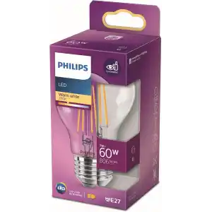 Philips LED Classic 60W A60 E27 Non-Dim 2700K Sarı Işık LED Filament Ampul