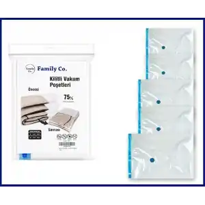 Family Co. Vakumlu Hurç Poşet Setleri 5 Parça 50x70-2, 60x80-2, 80x100-1