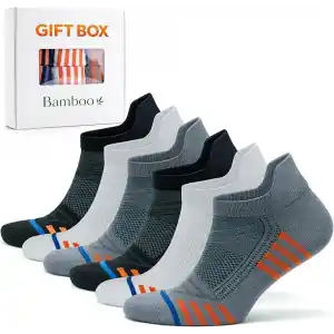 GoWith 3lü-6lı Bambu Renkli Spor Desenli Güçlendirilmiş Yıkamalı Kutulu Dikişsiz Koşu Yürüyüş Spor Performans Kısa Fit Patik Erkek Çorap