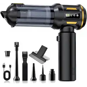 Hasuba Araç Süpürgesi 3 in1 Kablosuz Güçlü Araç Süpürgesi ve Hava Üfleyici - 20000Pa Turbo Vakum Gücü, 3 Kademeli Fırçasız Motor, 8000 mAh Şarjlı Mini El Süpürgesi, HEPA Filtreli SİYAH yada BEYAZ
