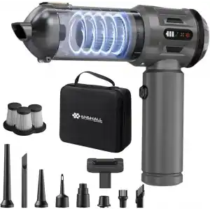 Yeni Güçlendirilmiş Yedek Filtreli Araç Süpürgesi Taşınabilir Çantalı 22000PA, 4ü1 Arada El Tipi Süpürge&Üfleyici LcD Ekran, Çoklu Başlıklar, Ev, Araba, Evcil Hayvan Tüyleri için Mini Şarjlı Süpürge
