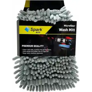 Spark 7050 Mikrofiber Şönil Oto Temizlik ve Kurulama Eldiveni 16x24 cm. GRİ