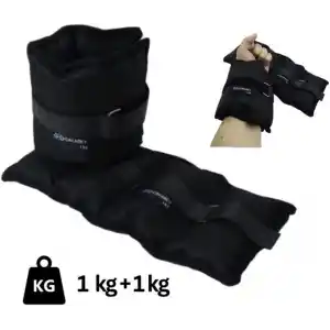 El-ayak Bilek Ağırlığı 1 Kg 1 Kg (2 ADET) (TOPLAM 2 KG) Siyah Kum Torbası Ayarlanabilir Cırt