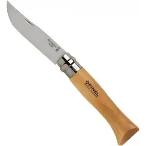 Opinel Inox Kayın Saplı Paslanmaz Çelik Çakı, Unisex, Kahverengi, Nr.8