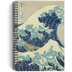 Katsushika Hokusai/The Great Wave off Kanagawa,1829 | Spiralli Defter 05 | A5 | Çizgisiz | 100 Sayfa