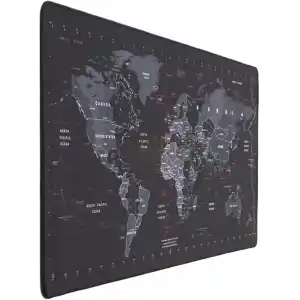Zerfa Dünya Haritası Ekstra Büyük Genişletilmiş Kaymaz Kauçuk Oyun Mouse Pad & Klavye Masa Mat Bilgisayar Aptop için (900 mm X 400 mm X 2 mm) L Zmp253 Siyah (Dünya Haritası, 90 X 40 cm)