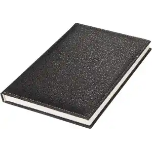 2K 4910 Defter 17x24 Cm. Çi̇zgi̇li̇ 160 Yapraklı Suni Deri Hilton Desen Kapaklı Siyah, Siyah