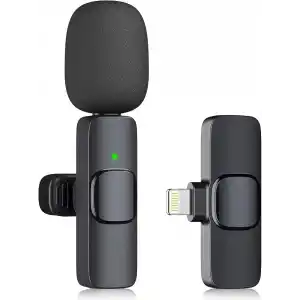 Kopdkes Profesyonel kablosuz yaka mikrofonu iPhone iPad, Plug-Play 2.4G Ultra Düşük Gecikme-Dahili Gürültü Azaltma Çip Yaka Mikrofon Röportaj, Podcast, Vlog, YouTube