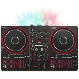 Numark Party Mix III Dahili Işıklı Bluetooth DJ Controller – 2 Deck, 16 Pad, Stems Kontrolü, Beat Assist, Smart Fader, USB-C, Serato DJ Lite & Algoriddim djay Dahil, Başlangıç DJ Seti