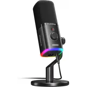 MAONO Akış, Podcast ve Stüdyo Kaydı için USB/XLR Oyun Mikrofonları, PC, PS4/PS5, Mikserler için Çift Gürültü Engelleme, Yazılım, RGB ve Sessiz Düğmeye Sahip Dinamik Mikrofonlar (PD100X Siyah)
