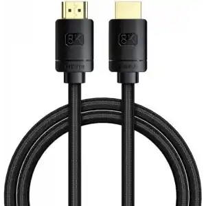 Baseus High Definition Serisi HDMI 8K to HDMI 8K Görüntü Aktarma Kablosu, 1m, Siyah
