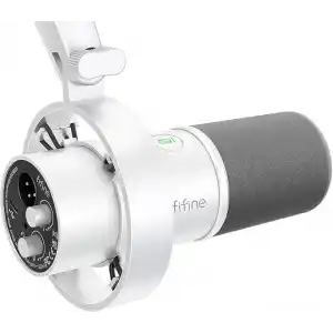 FIFINE Stüdyo XLR Dinamik Mikrofon, Akış Kaydı için USB PC Podcast Mikrofon, XLR/USB Vokal Mikrofon, Dokunarak Sessiz, Kazanç Düğmesi, Kulaklık İzleme - Amplitank K688 Beyaz