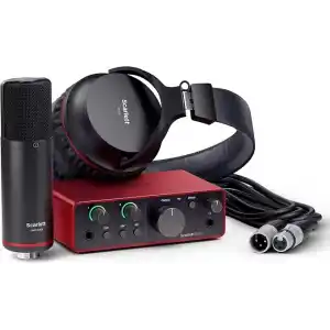 Focusrite Scarlett Solo Studio Gen 4 Ses Kayıt Paketi: Şarkı Yazarları İçin Kayıt, Yayın ve Podcasting İçin Kondansatör Mikrofon ve Kulaklık, USB Audio Arayüzü