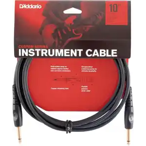 DAddario Custom Serisi Gitar Kablosu | Dünya Çapında En Sevilen Aksesuarlardan En Yüksek Kalite | PW-G-10 | 3 Metre | 2 Düz Fiş