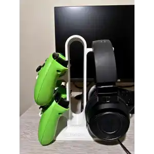 Oyun Kolu & Kulaklık Stand - Masa için Kumanda Tutucu - Evrensel Kol ve Kulaklık Standı Beyaz