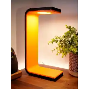 LED Işıklı Kulaklık Standı, C Şekilli Masa Lambası, Turuncu