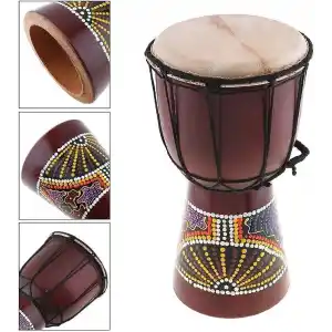 Djembe Davul Darbuka Renkli Afrika El Yapımı 30cm Çocuk Bongo Kongo