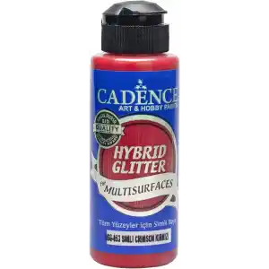 Cadence Simli Boya Hybrid Glitter Multisurface Tüm Yüzeyler için 120 ml (HSG-053 Crimson Kırmızı)