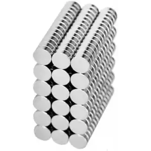 50 Adet 6x2 mm Yuvarlak Güçlü Neodyum Mıknatıs (Çap 6 mm Kalınlık 2 mm)