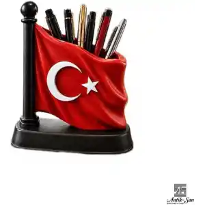 Antik-San TÜRK Bayrağı Kalemlik 12,5 cm Kişileştirilebilir
