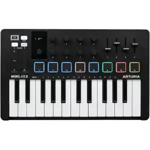 Arturia Minilab 3 Black, Klavye, Siyah Beyaz
