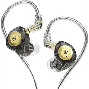 EDXPro KZ EDX kulak içi monitör, HiFi stereo sahne/stüdyo IEM gürültü yalıtımlı spor kulaklık/kulaklık/kulaklık/müzisyen odyofili için çıkarılabilir kablolu (mikrofonsuz, yarı saydam siyah)