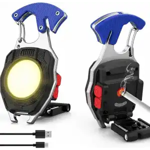 6sı 1 Arada Anahtarlık Fener, COB LED Mini El Feneri, Type-C Şarjlı, 7 Aydınlatma Modu, Karabinalı Çok Amaçlı Kamp Feneri, Şişe Açacağı, Tornavida, İp Kesici, Mıknatıslı Acil Durum Feneri