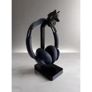 Kapgan Gear Kurt Gamer Kulaklık Standı, Kulaklık Tutucu Dekoratif 25-30 Cm Siyah