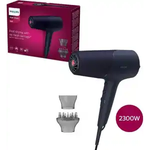 Philips Saç Kurutma Makinesi, ThermoShield Isı Koruması, 4 Kat İyonik Bakım, 110 km/s Hava Akışı,%20 Daha Hızlı Kurutma, 3 Isı ve 2 Hız Ayarı, Soğuk Hava Üfleme, 2300W Güçlü Performans, BHD510/10