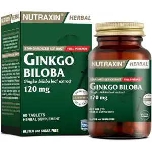 Nutraxin Herbal Ginkgo Biloba+ 120 mg 60 Tablet Takviye Edici Gıda
