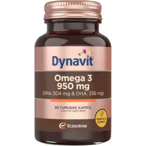 Dynavit Omega 3 950 mg 30 Yumuşak Kapsül - Yüksek EPA & DHA - 1400mg Balık Yağı