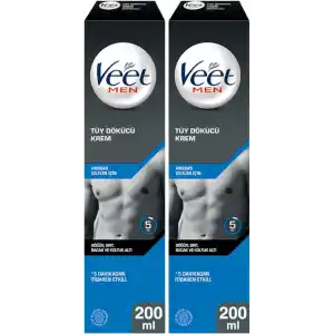 Veet Tüy Dökücü Krem Erkeklere Özel, Hassas Cilt (2 x 200 ML)