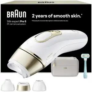 Braun IPL Silk·expert Pro 5, Evde Lazerle Tüy Alma, Çanta, Gillette Venus, 3 Başlık, PL5351