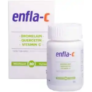 Enfla C 30 Kapsül Sade Aroma İle Yetişkinler için Vitamin C, Bromelain Ve Quercetin İçerir